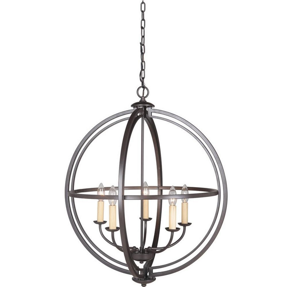 Craftmade Lighting-40135-ESP-Berkeley - Five Light Foyer - 25.5 inches wide by 30.13 inches high Espresso  Espresso Finish