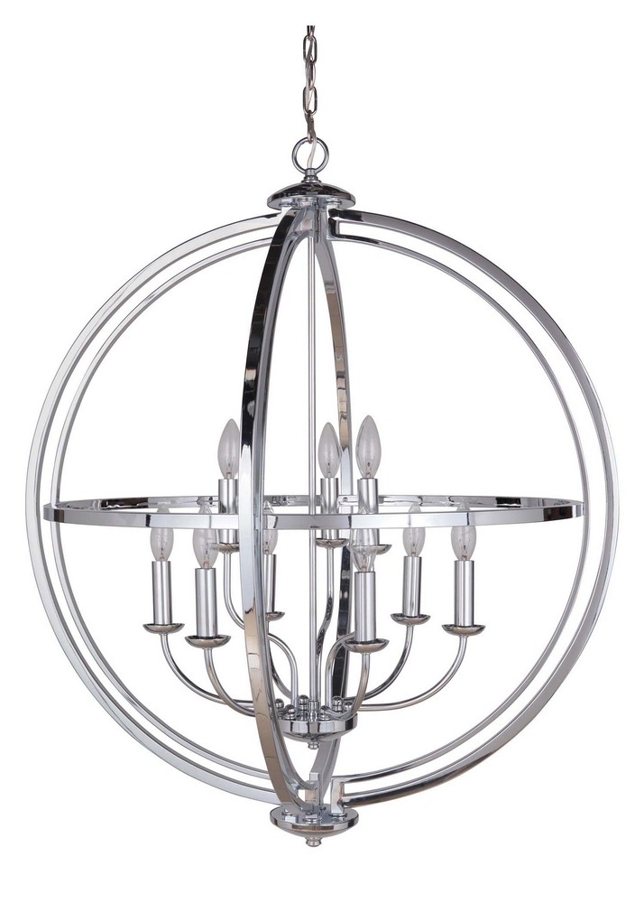 Craftmade Lighting-40139-CH-Berkeley - Nine Light 2-Tier Foyer - 30 inches wide by 35.5 inches high Chrome  Espresso Finish