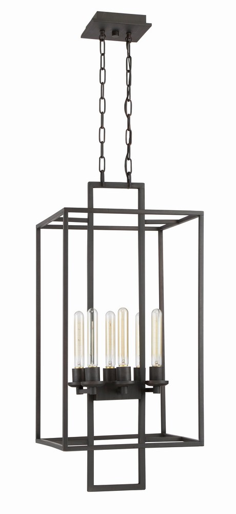 Craftmade Lighting-41536-ABZ-Cubic - Six Light Foyer - 15.5 inches wide by 35 inches high Aged Brushed Bronze  Chrome Finish