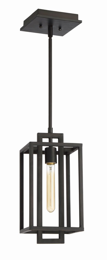 Craftmade Lighting-41591-ABZ-Cubic - One Light Pendant - 7 inches wide by 14 inches high   Aged Bronze Brushed Finish