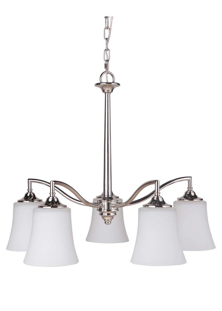 Craftmade Lighting-41715-PLN-Helena - Five Light Down Chandelier - 25.5 inches wide by 22 inches high   Helena - Five Light Down Chandelier - 25.5 inches wide by 22 inches high