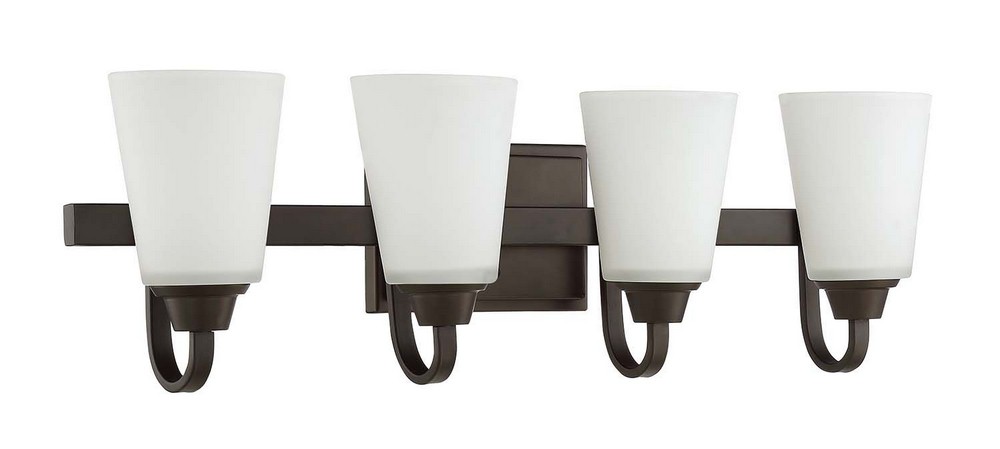 Craftmade Lighting-41904-ESP-Grace 4 Light Transitional/Modern & Contemporary Bath Vanity - 27.5 inches wide by 8 inches high Espresso White Frosted Espresso Finish with White Frosted Glass