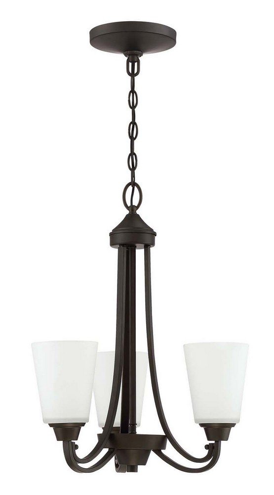 Craftmade Lighting-41923-ESP-Grace - Three Light Chandelier - 18 inches wide by 22 inches high Espresso  Espresso Finish with White Frosted Glass