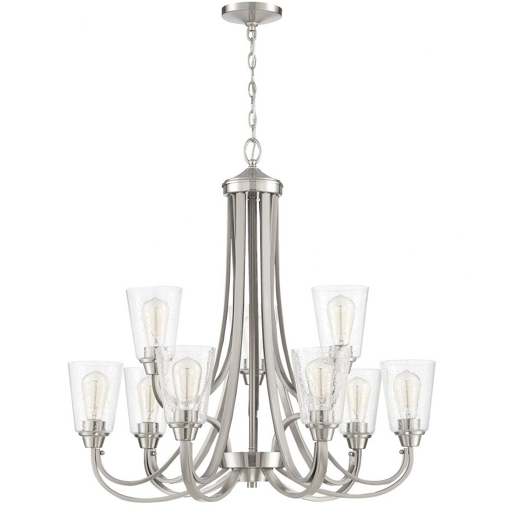 Craftmade Lighting-41929-BNK-CS-Grace - Nine Light Chandelier in Transitional Style - 32 inches wide by 31 inches high   Grace - Nine Light Chandelier in Transitional Style - 32 inches wide by 31 inch