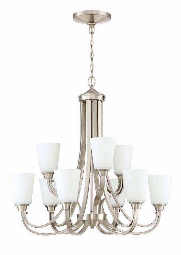 Craftmade Lighting-41929-BNK-Grace - Nine Light 2-Tier Chandelier - 32 inches wide by 31 inches high Brushed Polished Nickel  Espresso Finish