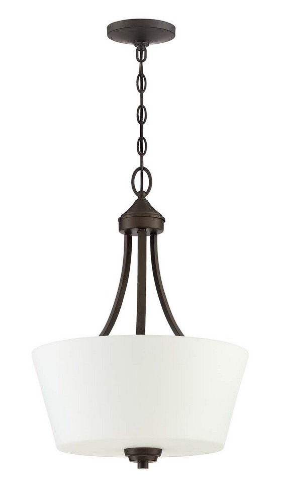 Craftmade Lighting-41943-ESP-Grace - Three Light Inverted Pendant - 16 inches wide by 21.5 inches high Espresso  Espresso Finish with White Frosted Glass