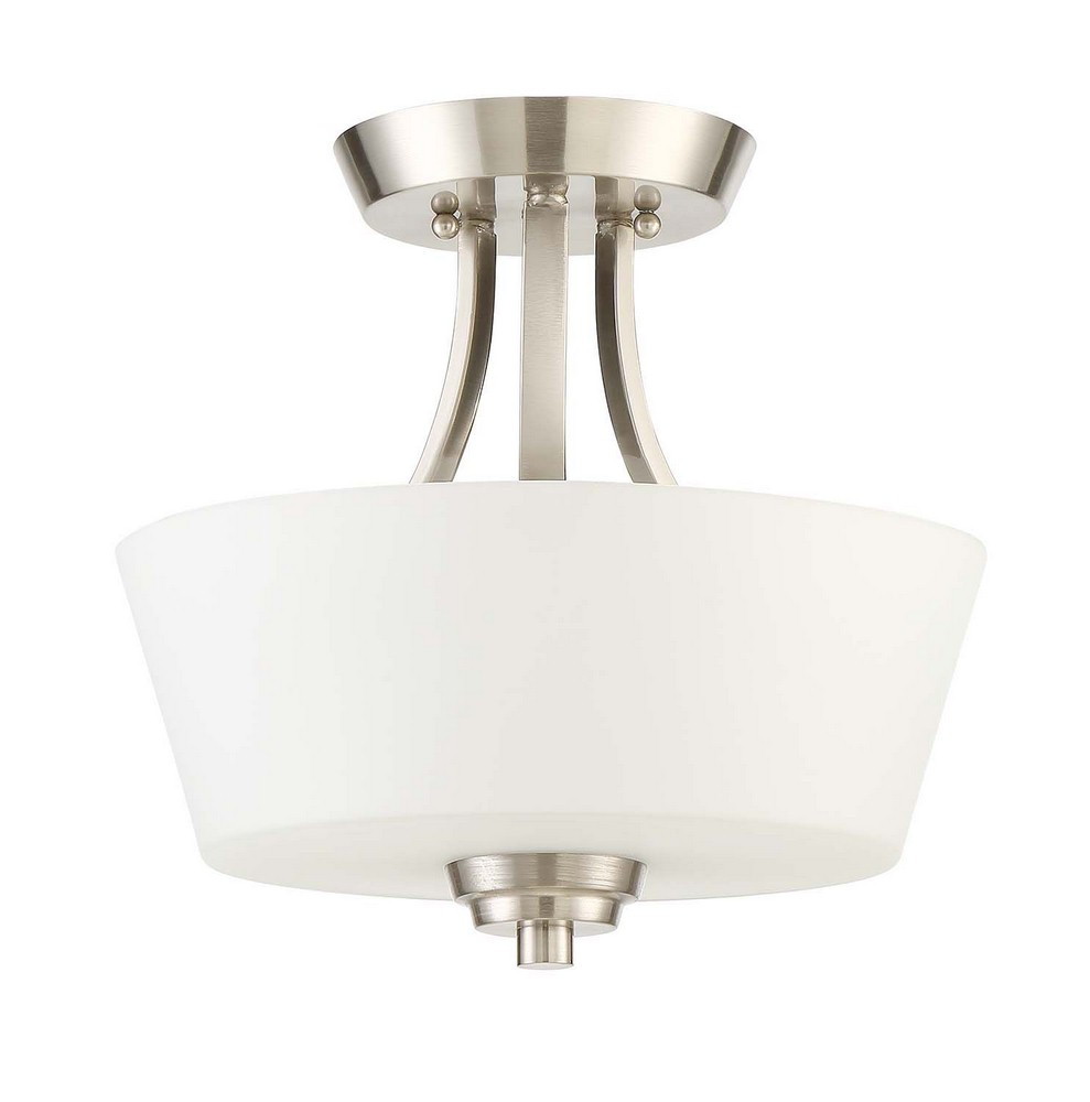 Craftmade Lighting-41952-BNK-Grace - Two Light Convertible Semi-Flush Mount - 13 inches wide by 12.5 inches high Brushed Polished Nickel  Espresso Finish