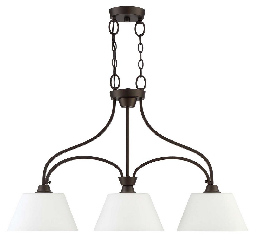 Craftmade Lighting-41973-ESP-Grace - Three Light Island - 10 inches wide by 22 inches high Espresso  Espresso Finish with White Frosted Glass