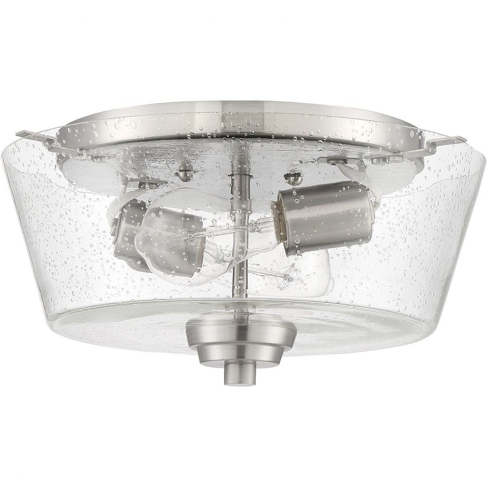 Craftmade Lighting-41982-BNK-CS-Grace - Two Light Flush Mount Brushed Polished Nickel White Frosted Espresso Finish with White Frosted Glass