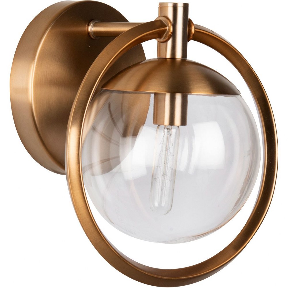 Craftmade Lighting-45501-SB-Piltz 1 Light Transitional/Modern & Contemporary Bath Vanity - 10.13 inches wide by 9.13 inches high   Satin Brass Finish with Clear Glass