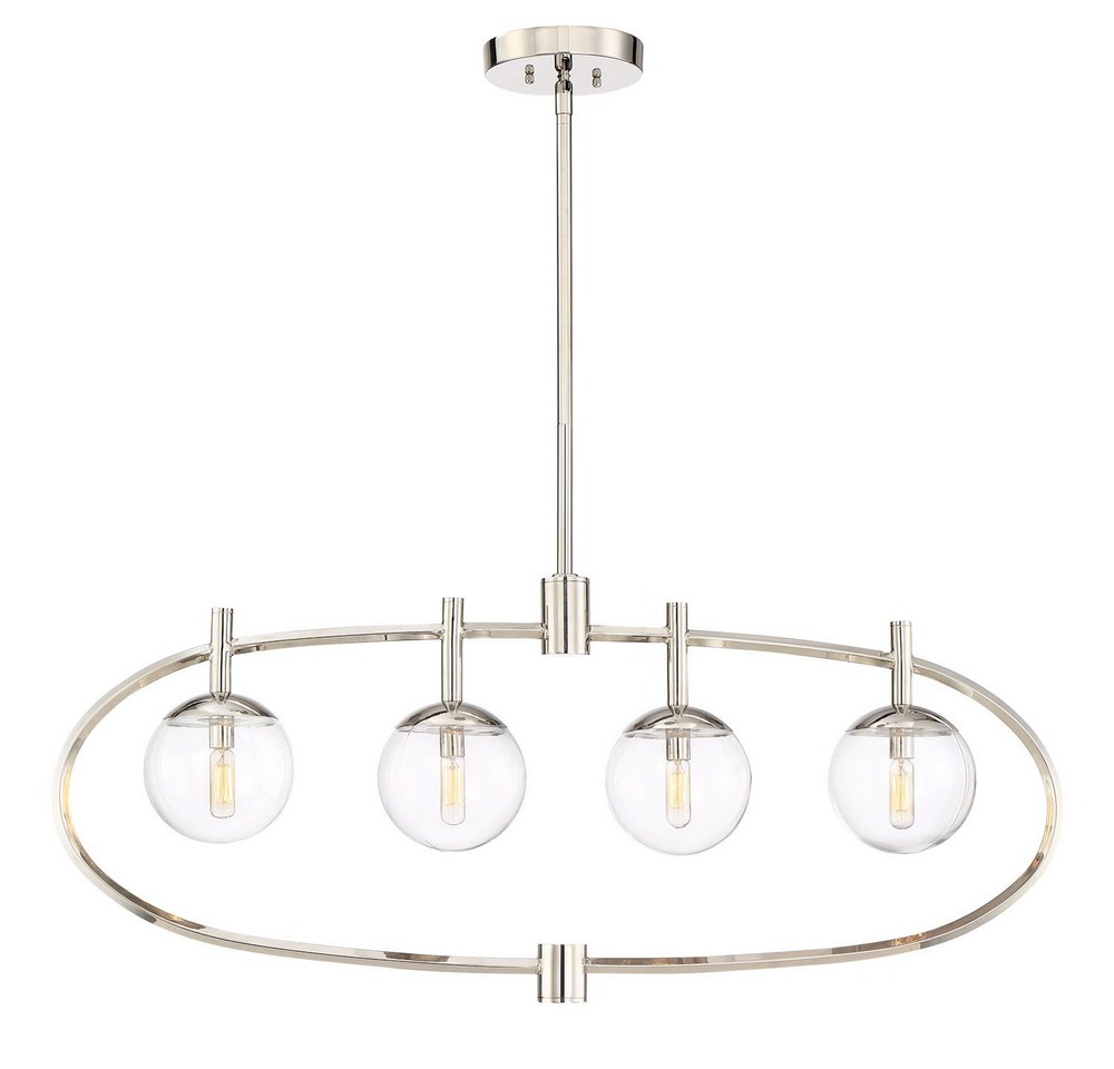 Craftmade Lighting-45574-PLN-Piltz - Four Light Island - 6 inches wide by 17.25 inches high   Polished Nickel Finish with Clear Glass