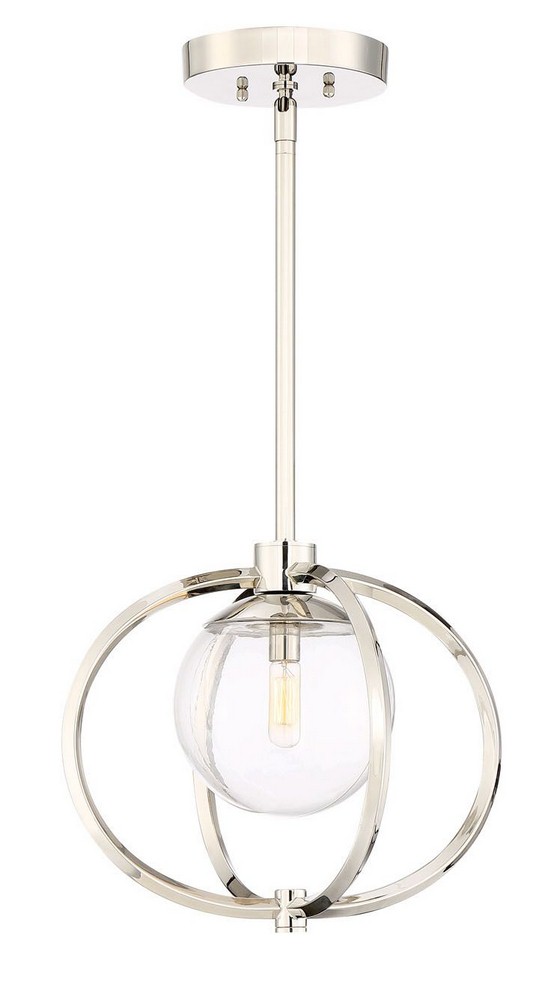 Craftmade Lighting-45591-PLN-Piltz - One Light Mini Pendant - 14.5 inches wide by 12 inches high   Polished Nickel Finish with Clear Glass