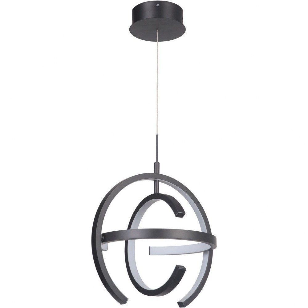 Craftmade Lighting-47891-MBK-LED-Dolby - 32W 1 LED Pendant - 13.75 inches wide by 16.5 inches high   Matte Black Finish with Frost White Glass