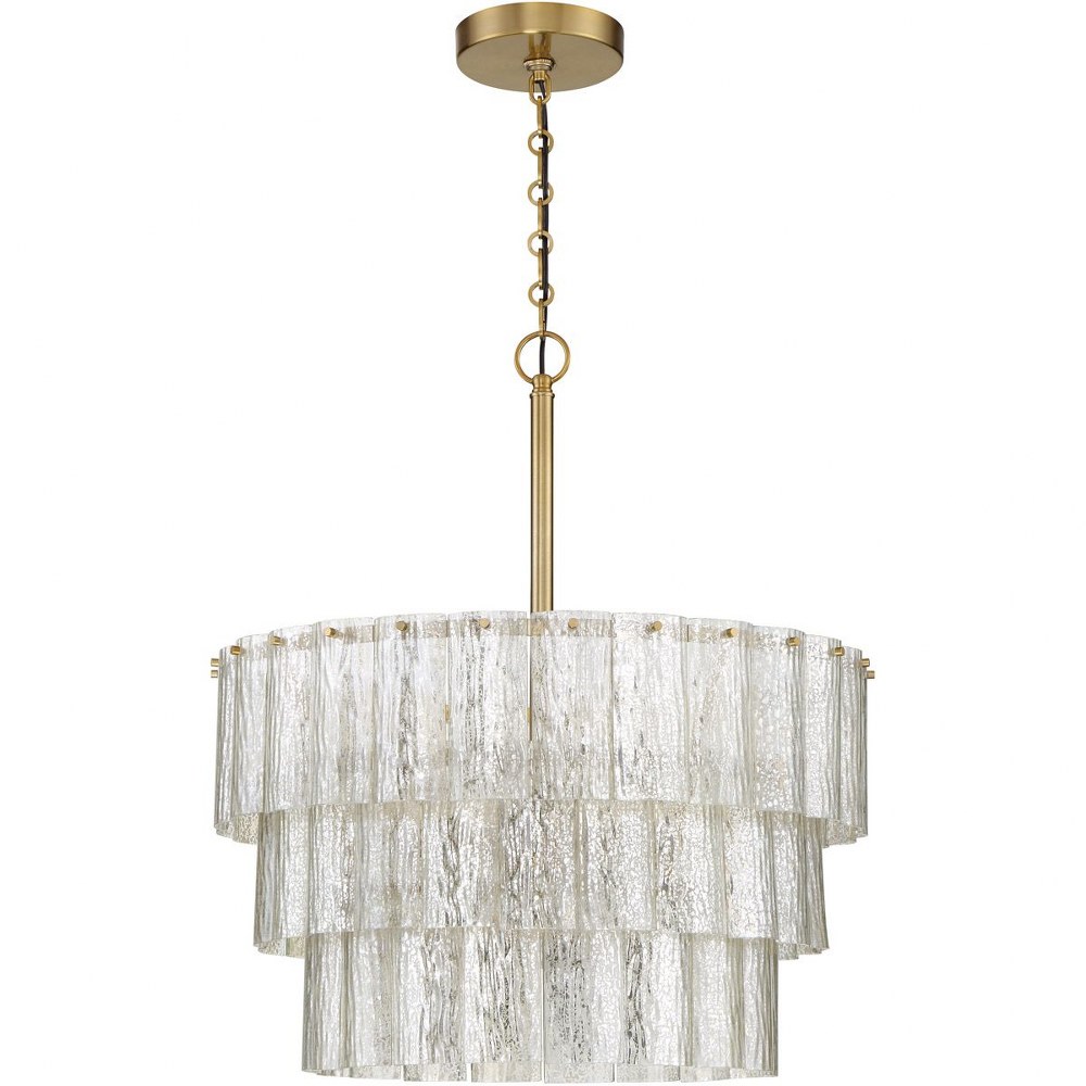 Craftmade Lighting-48694-SB-Museo - Nine Light 3-Tier Pendant - 20.5 inches wide by 25 inches high   Satin Brass Finish with Mercury Glass