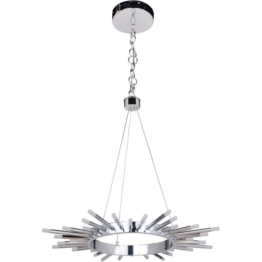 Craftmade Lighting-49120-CH-LED-Korona - 1024W 32 LED Chandelier - 26 inches wide by 2.16 inches high   Chrome Finish with Frosted Acrylic Glass