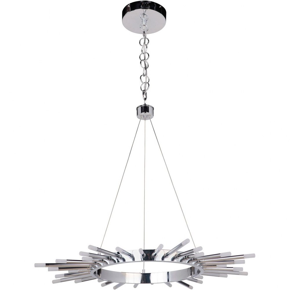 Craftmade Lighting-49121-CH-LED-Korona - 1024W 32 LED Chandelier - 31.88 inches wide by 2.16 inches high   Chrome Finish with Frosted Acrylic Glass
