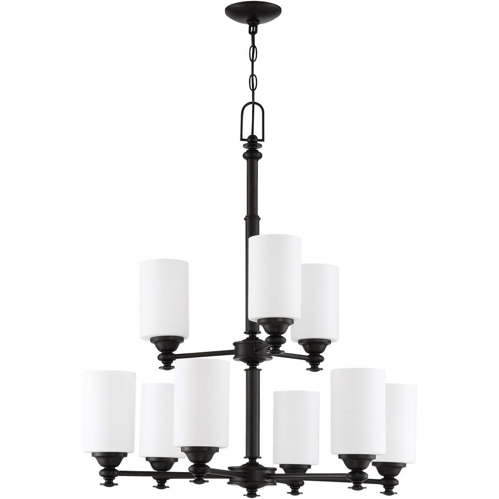 Craftmade Lighting-49829-ESP-Dardyn - Nine Light Chandelier - 29.25 inches wide by 35 inches high   Espresso Finish with White Frost Glass