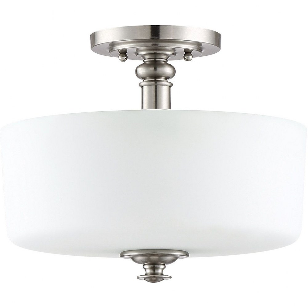 Craftmade Lighting-49853-BNK-Dardyn - Three Light Convertible Semi-Flush Mount - 13 inches wide by 15 inches high   Brushed Polished Nickel Finish with White Frost Glass