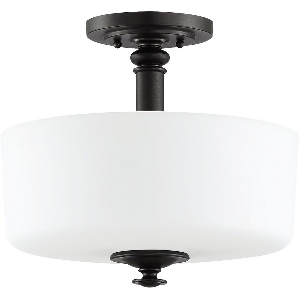 Craftmade Lighting-49853-ESP-Dardyn - Three Light Convertible Semi-Flush Mount - 13 inches wide by 15 inches high   Espresso Finish with White Frost Glass
