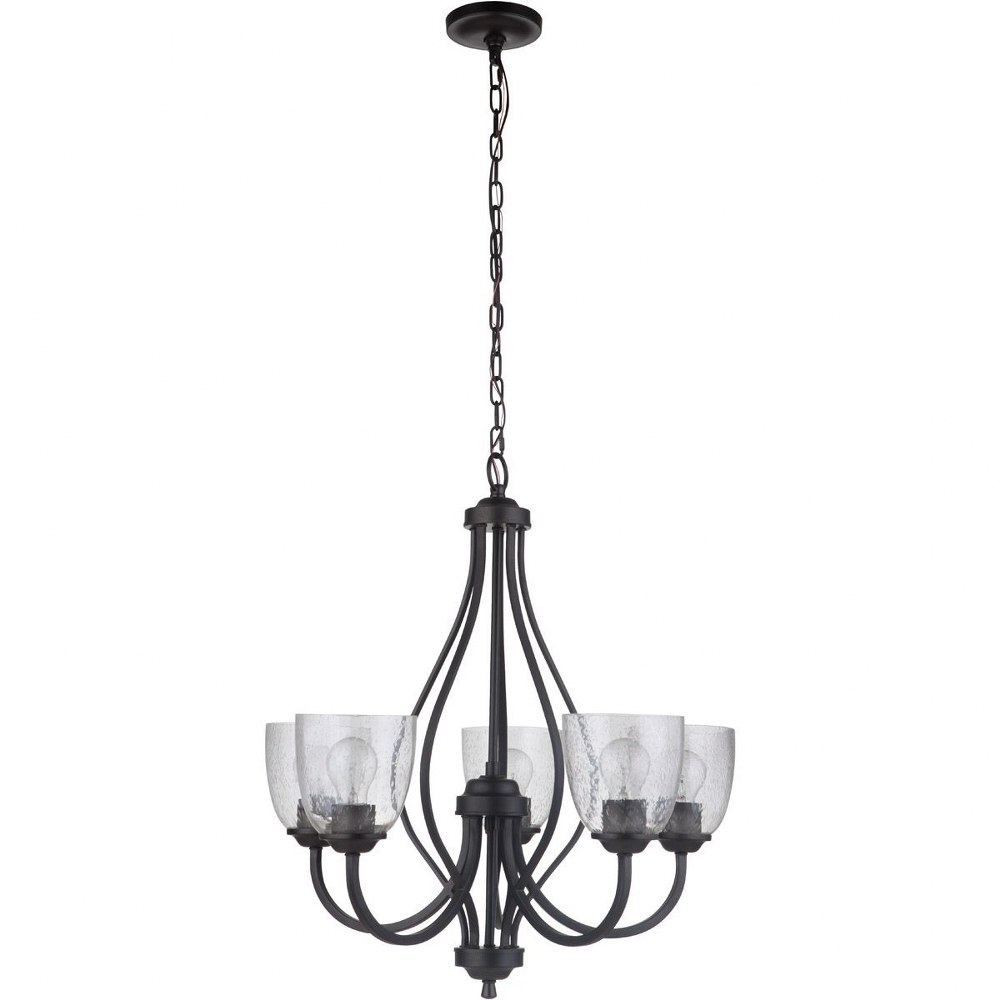 Craftmade Lighting-49925-ESP-Serene - Five Light Chandelier in Transitional Style - 25 inches wide by 26.5 inches high Espresso White Frosted Espresso Finish