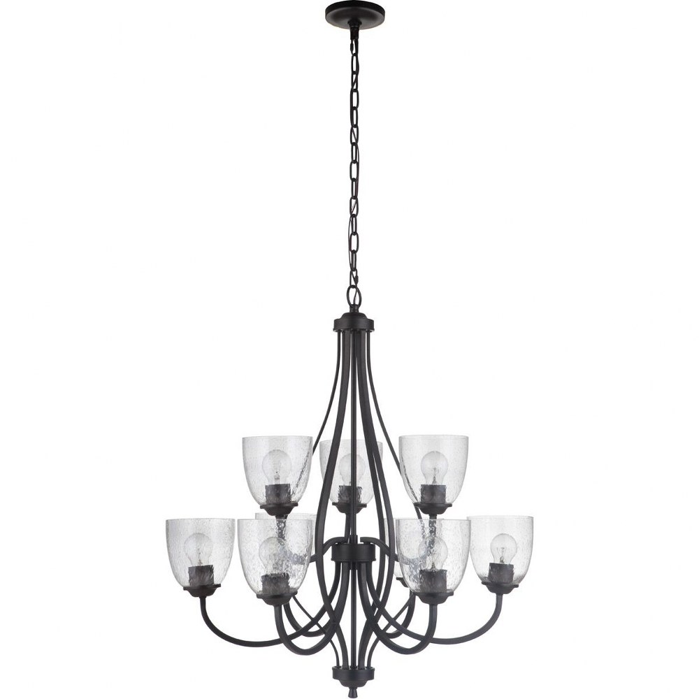 Craftmade Lighting-49929-ESP-Serene - Nine Light 2-Tier Chandelier in Transitional Style - 29.5 inches wide by 32.88 inches high Espresso White Frosted Espresso Finish