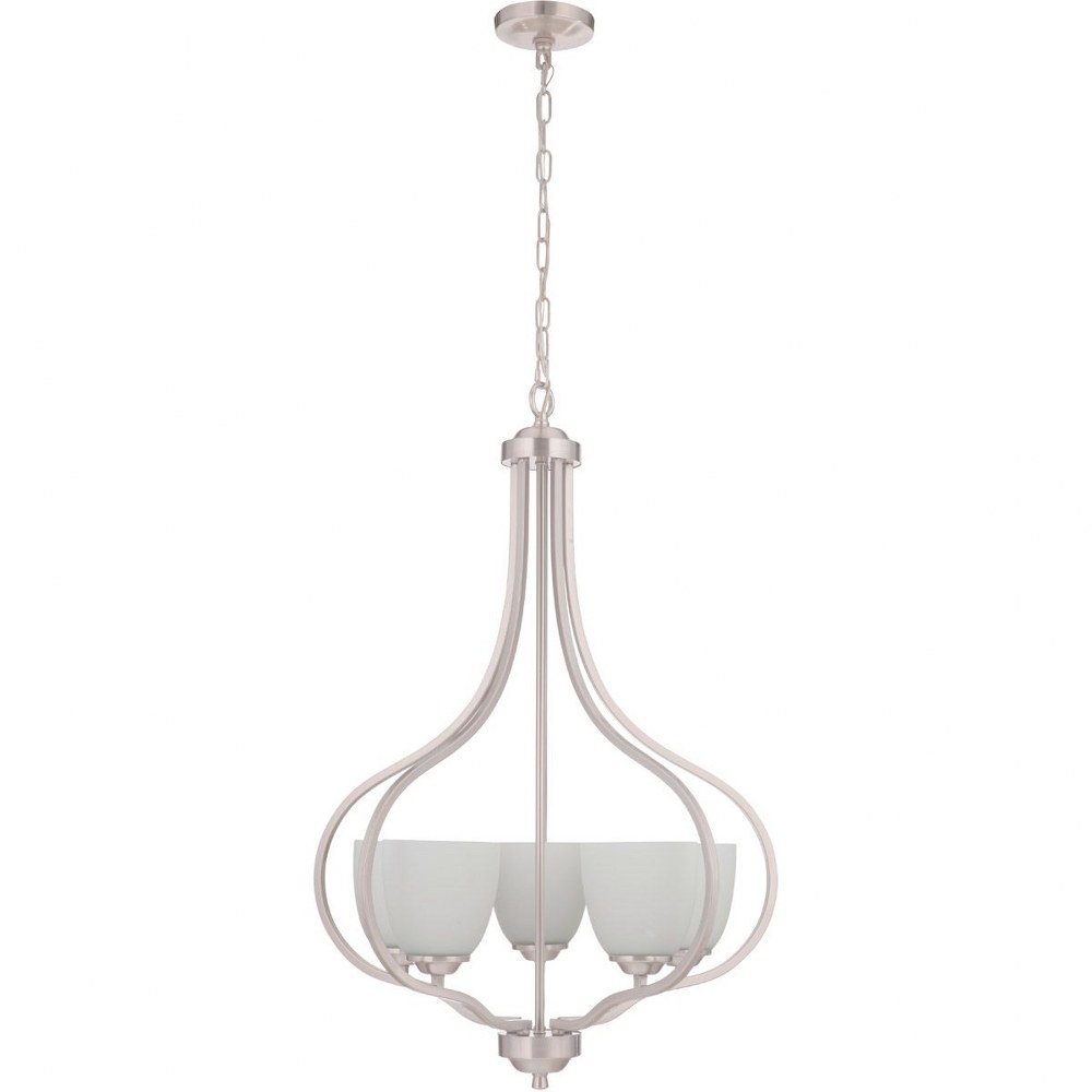 Craftmade Lighting-49935-BNK-WG-Serene - Five Light Foyer in Transitional Style - 25 inches wide by 34.5 inches high Brushed Polished Nickel  Espresso Finish