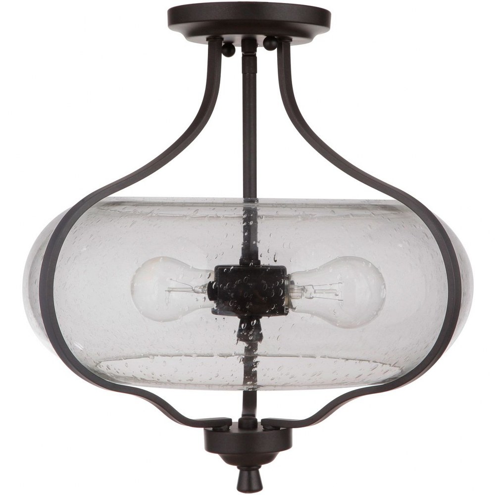 Craftmade Lighting-49952-ESP-Serene - Two Light Semi-Flush Mount in Transitional Style - 15.25 inches wide by 15 inches high Espresso  Espresso Finish