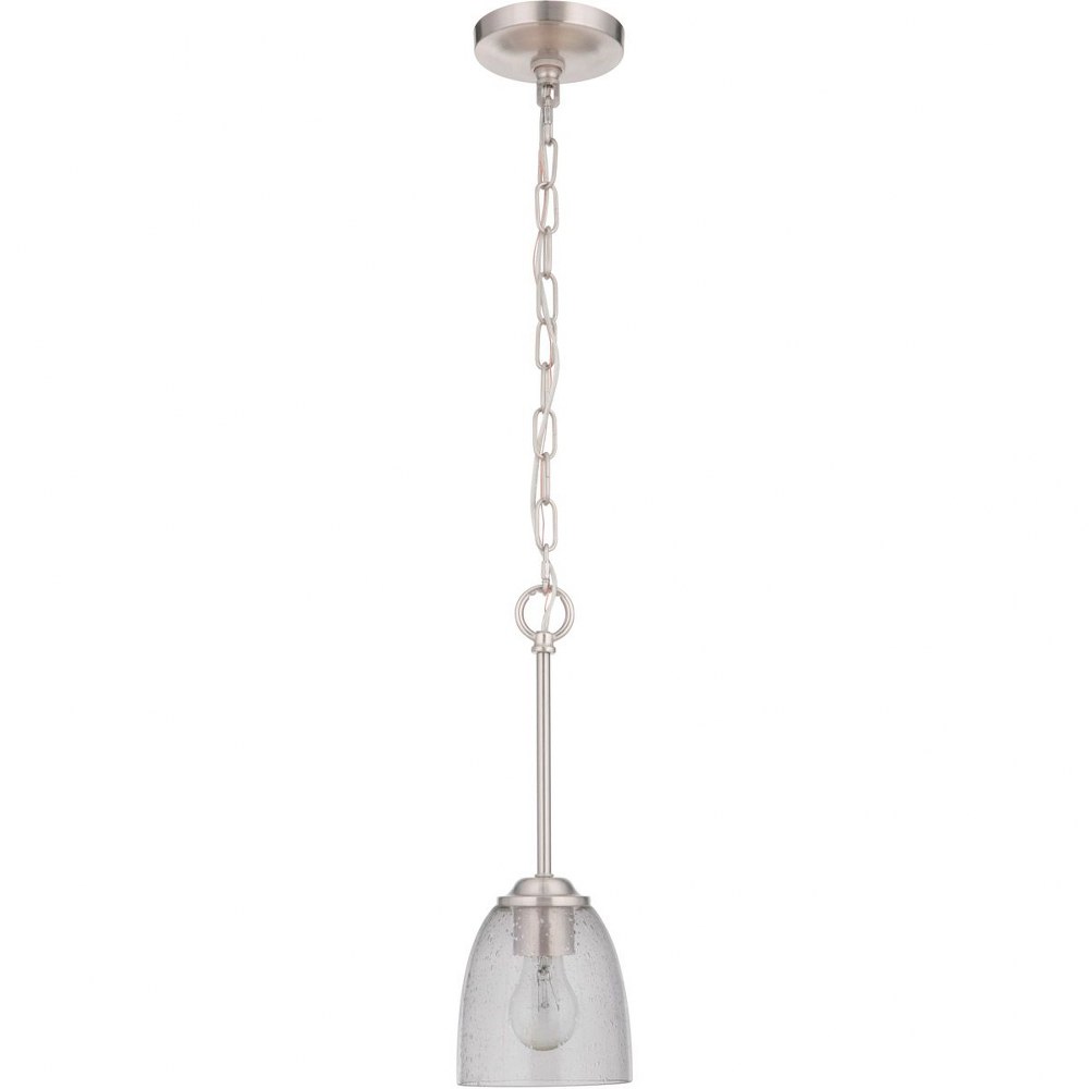 Craftmade Lighting-49991-BNK-Serene - One Light Mini Pendant in Transitional Style - 5.5 inches wide by 15.63 inches high Brushed Polished Nickel  Espresso Finish