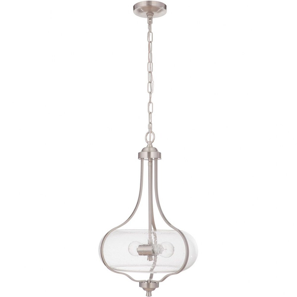 Craftmade Lighting-49992-BNK-Serene - Two Light Pendant in Transitional Style - 15 inches wide by 24 inches high Brushed Polished Nickel  Espresso Finish