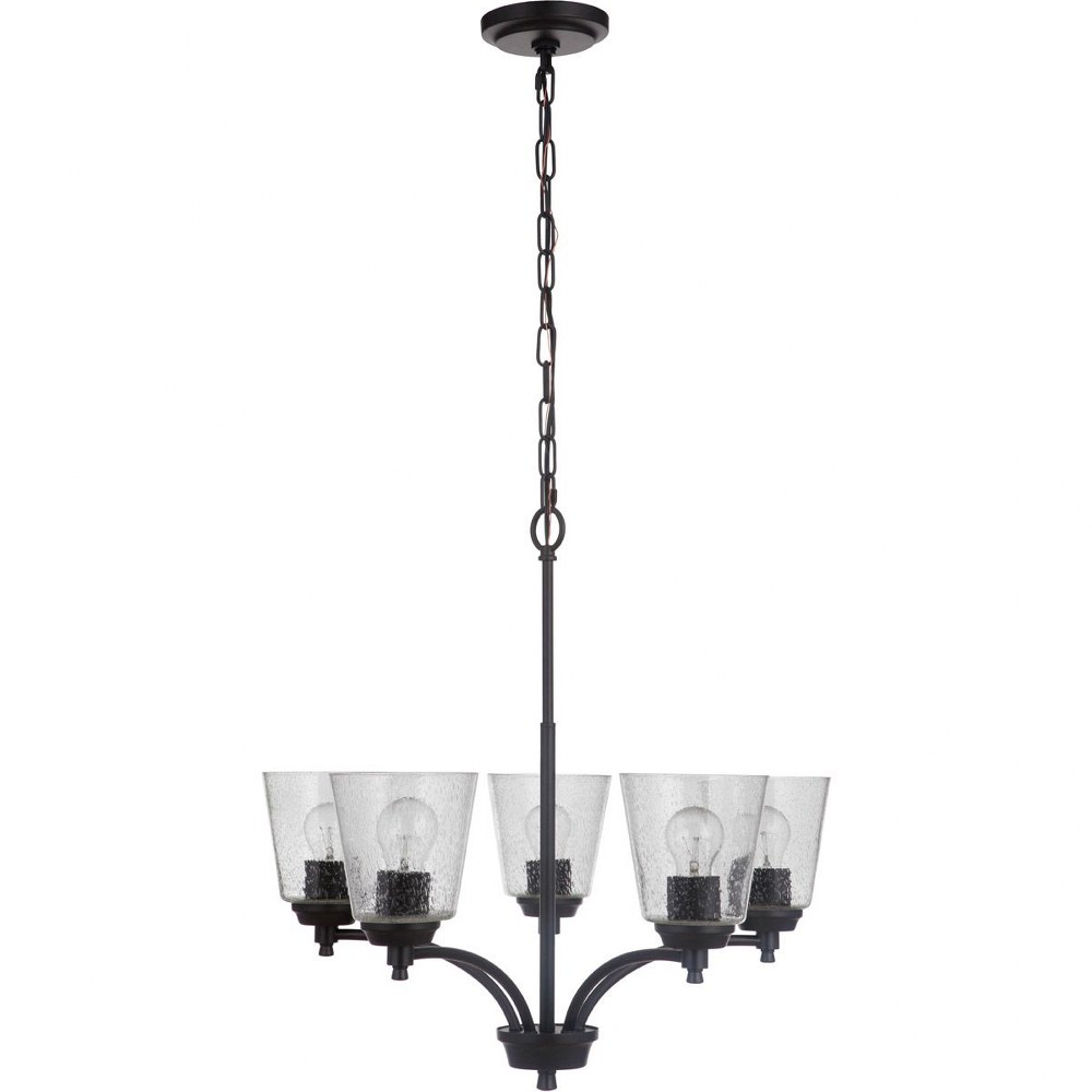 Craftmade Lighting-50225-FB-Tyler - Five Light Chandelier in Transitional Style - 24.5 inches wide by 23 inches high Flat Black  Flat Black Finish