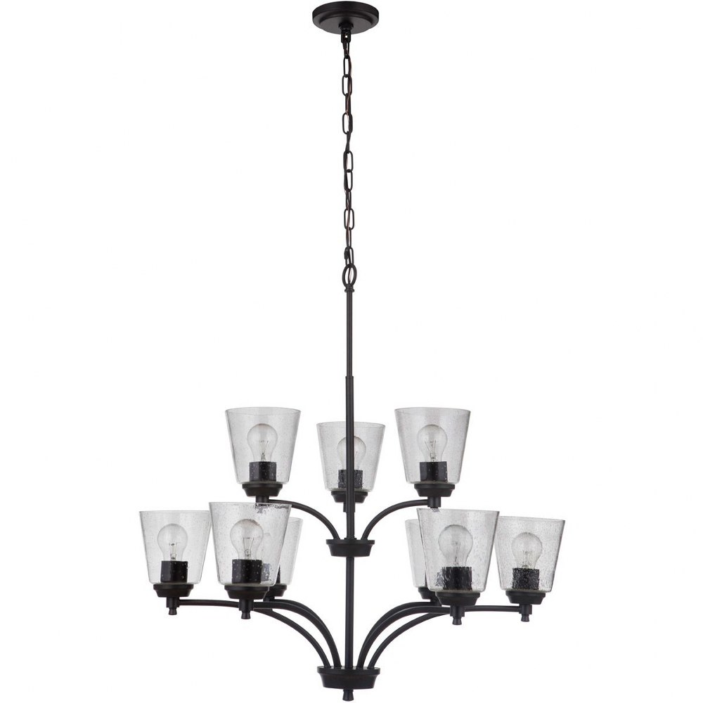 Craftmade Lighting-50229-FB-Tyler - Nine Light 2-Tier Chandelier in Transitional Style - 31.5 inches wide by 34 inches high   Tyler - Nine Light 2-Tier Chandelier in Transitional Style - 31.5 inches w