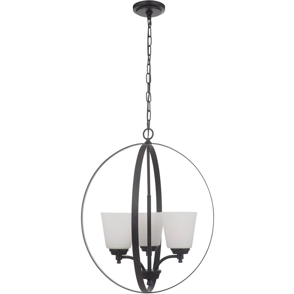 Craftmade Lighting-50233-FB-WG-Tyler - Three Light Foyer in Transitional Style - 21 inches wide by 25.25 inches high Flat Black Clear Seeded Flat Black Finish