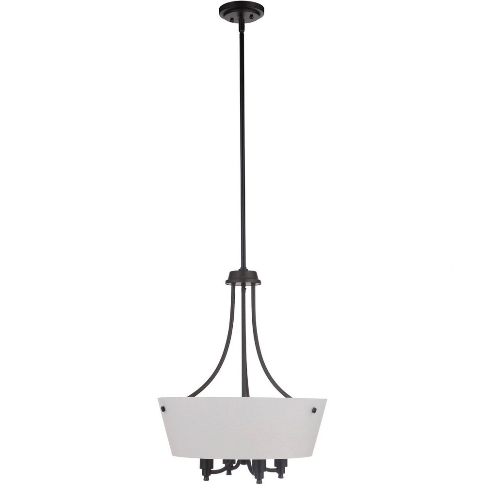 Craftmade Lighting-50234-FB-WG-Tyler - Four Light Foyer in Transitional Style - 18.75 inches wide by 25.25 inches high Flat Black Clear Seeded Flat Black Finish