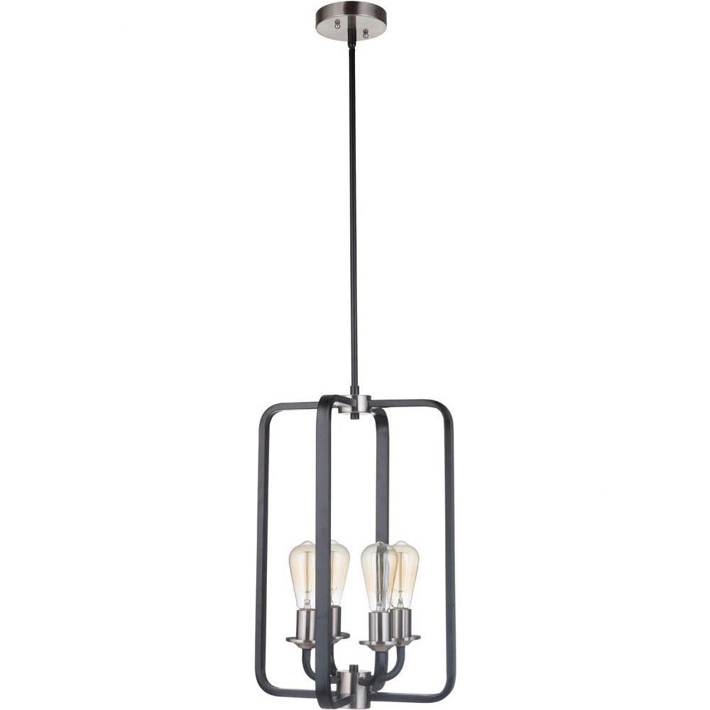 Craftmade Lighting-50334-FBSB-Randolph - 4 Light Foyer In Transitional/Modern and Contemporary Style-20 Inches Tall and 14 Inches Wide Flat Black/Satin Brass  Flat Black/Satin Brass Finish