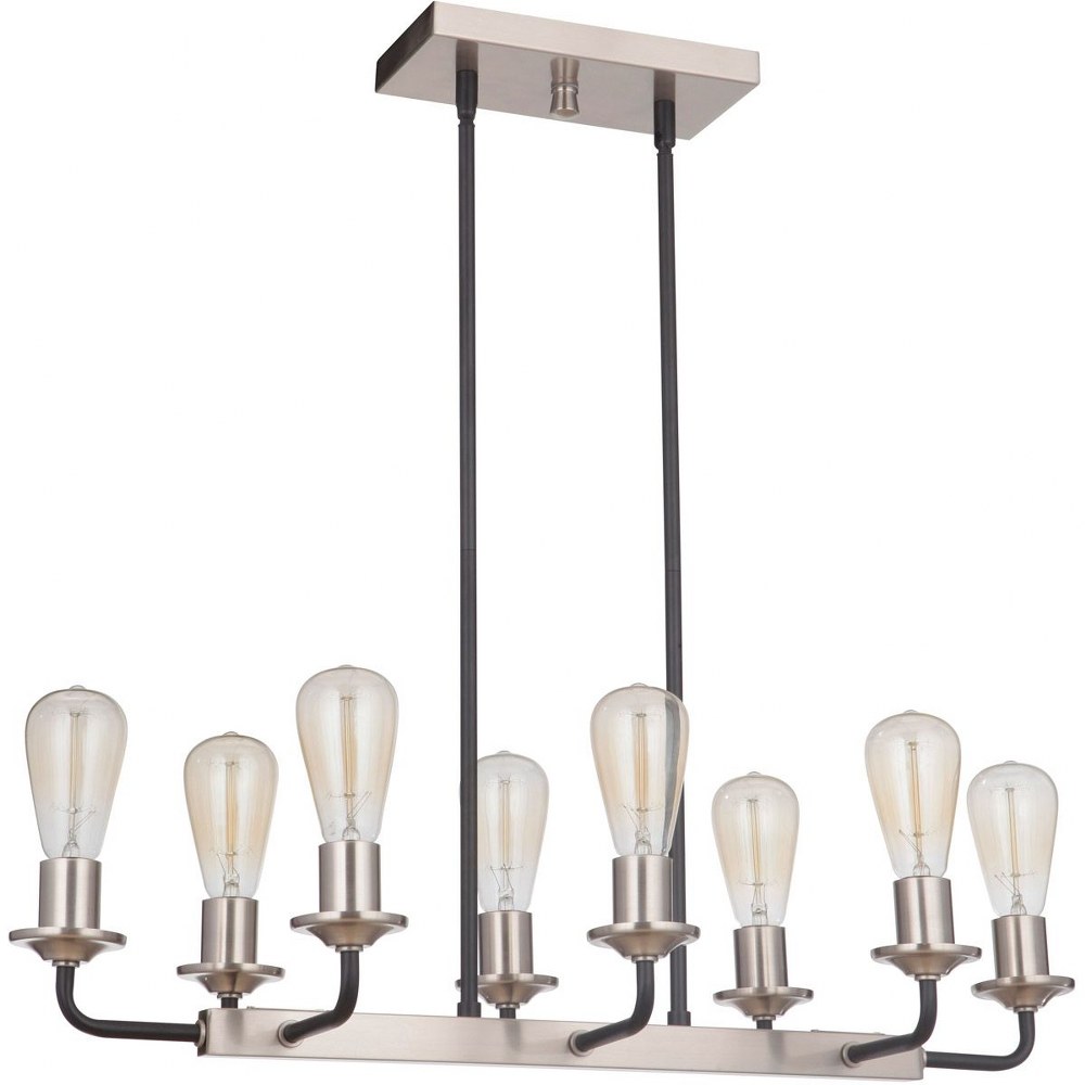 Craftmade Lighting-50378-FBSB-Randolph - 8 Light Island In Transitional/Modern and Contemporary Style-4 Inches Tall and 11.5 Inches Wide Flat Black/Satin Brass  Flat Black/Satin Brass Finish