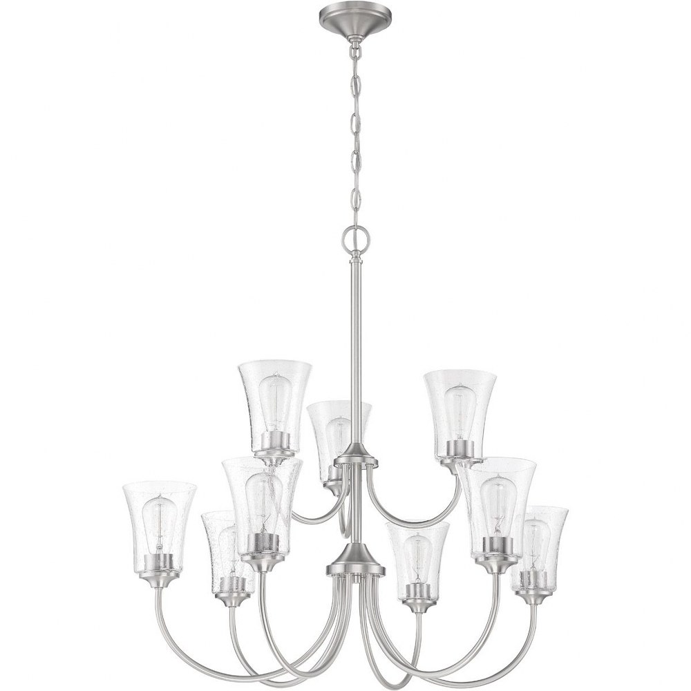 Craftmade Lighting-50429-BNK-Gwyneth - Nine Light 2-Tier Chandelier in Traditional Style - 32 inches wide by 32 inches high   Gwyneth - Nine Light 2-Tier Chandelier in Traditional Style - 32 inches wi