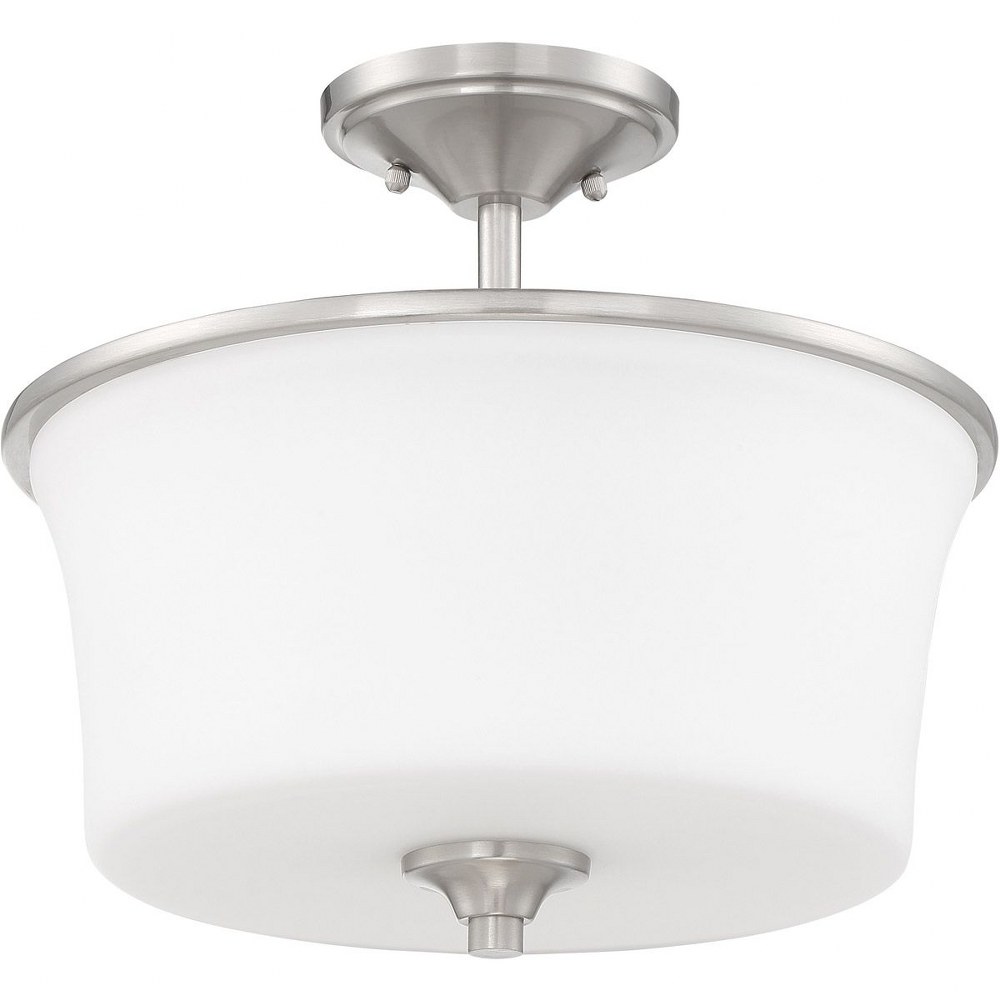 Craftmade Lighting-50452-BNK-WG-Gwyneth - Two Light Convertible Semi-Flush Mount in Traditional Style - 13 inches wide by 15 inches high   Gwyneth - Two Light Convertible Semi-Flush Mount in Tradition