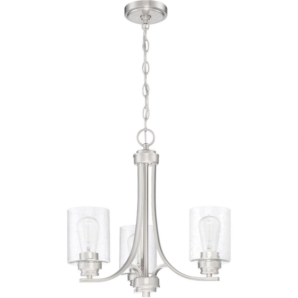 Craftmade Lighting-50523-BNK-Bolden - Three Light Chandelier in Transitional Style - 18 inches wide by 18 inches high   Bolden - Three Light Chandelier in Transitional Style - 18 inches wide by 18 inc