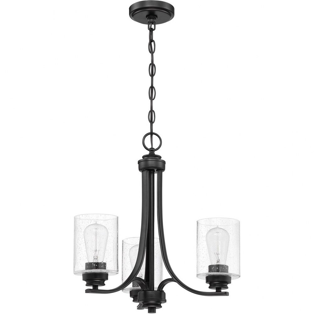 Craftmade Lighting-50523-FB-Bolden - Three Light Chandelier in Transitional Style - 18 inches wide by 18 inches high Flat Black White Frost Flat Black Finish