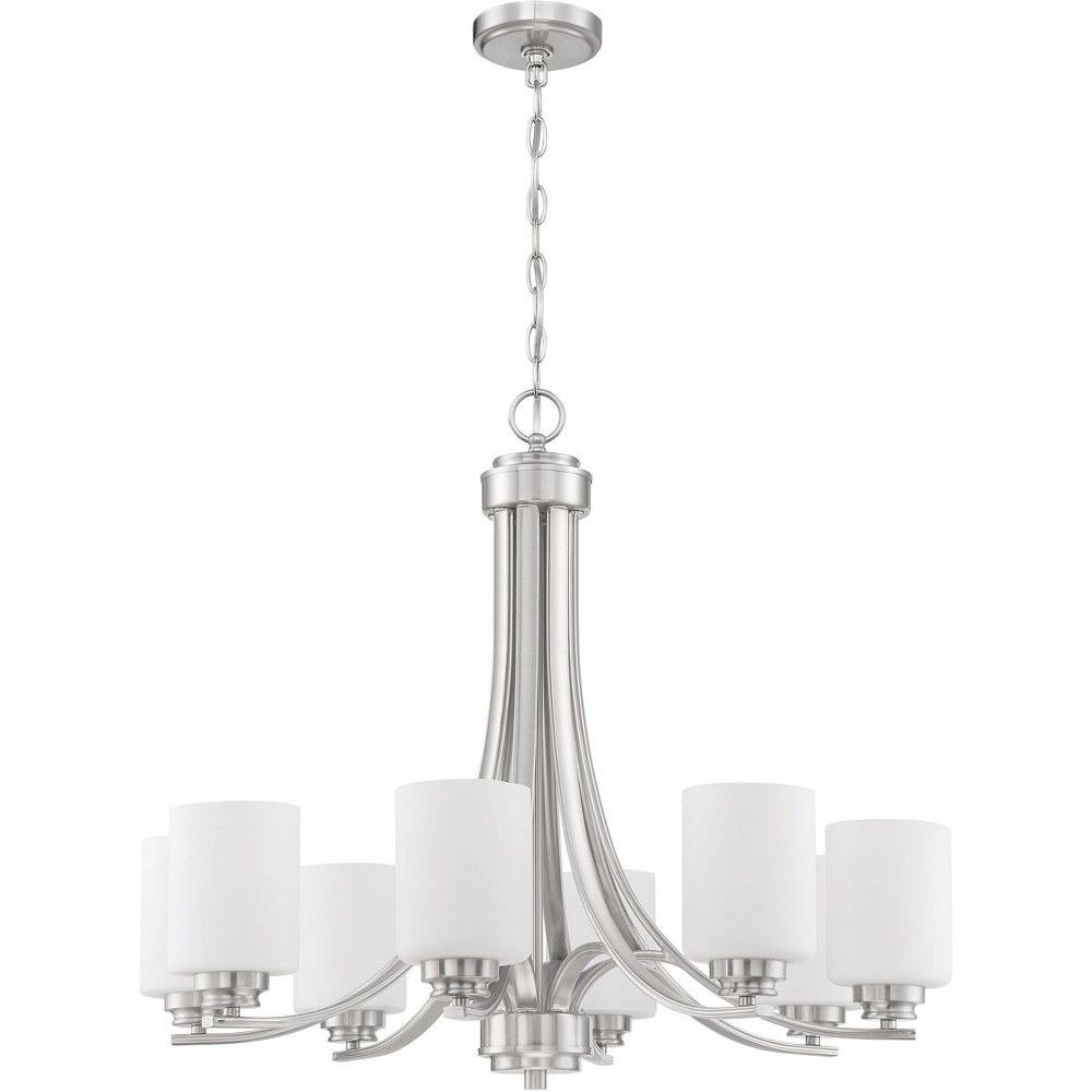 Craftmade Lighting-50528-BNK-WG-Bolden - Eight Light Chandelier in Transitional Style - 28.5 inches wide by 24.5 inches high   Bolden - Eight Light Chandelier in Transitional Style - 28.5 inches wide 