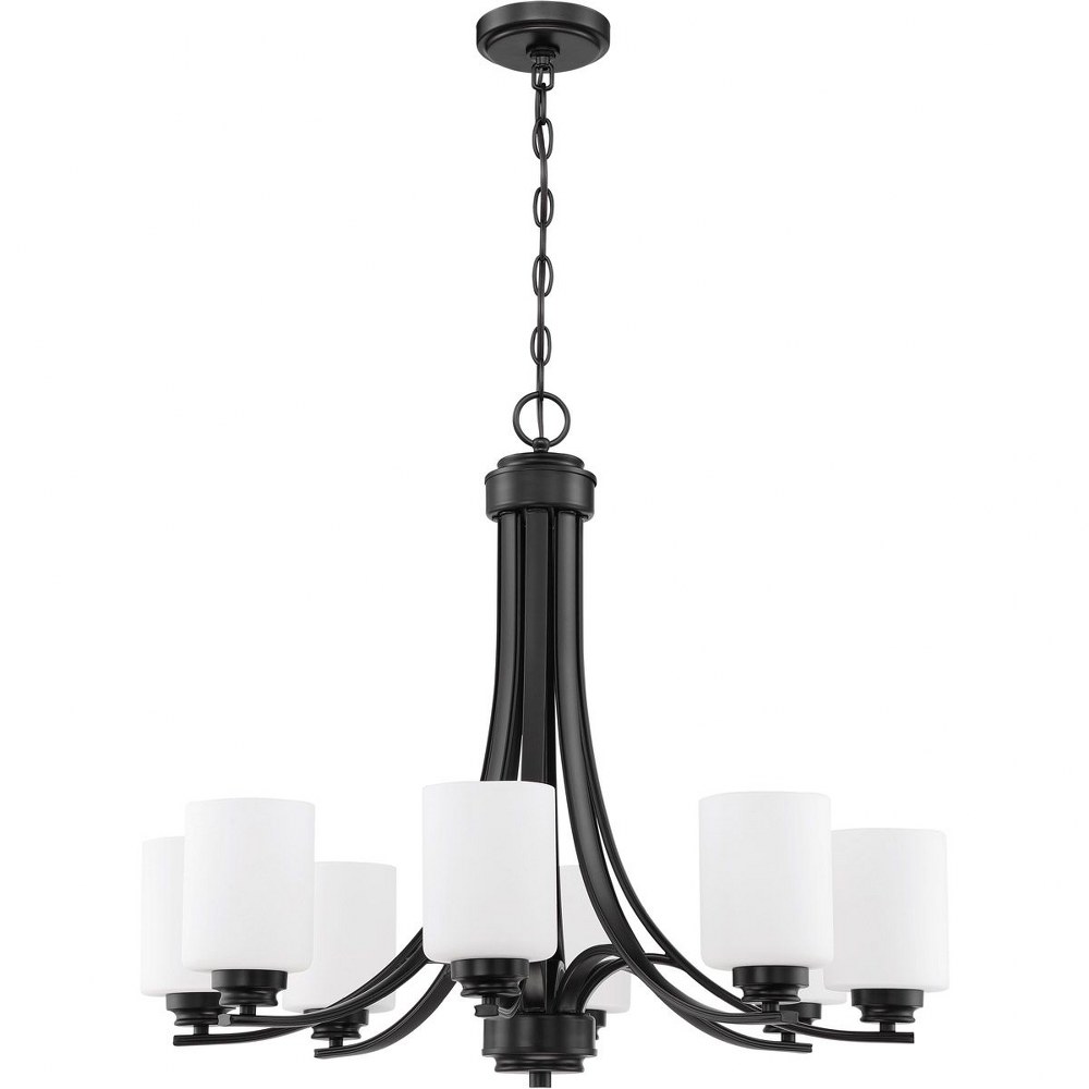 Craftmade Lighting-50528-FB-WG-Bolden - Eight Light Chandelier in Transitional Style - 28.5 inches wide by 24.5 inches high Flat Black Clear Flat Black Finish