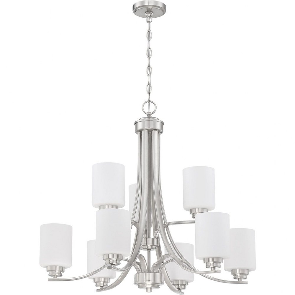 Craftmade Lighting-50529-BNK-WG-Bolden - Nine Light 2-Tier Chandelier in Transitional Style - 29 inches wide by 26.5 inches high   Bolden - Nine Light 2-Tier Chandelier in Transitional Style - 29 inch