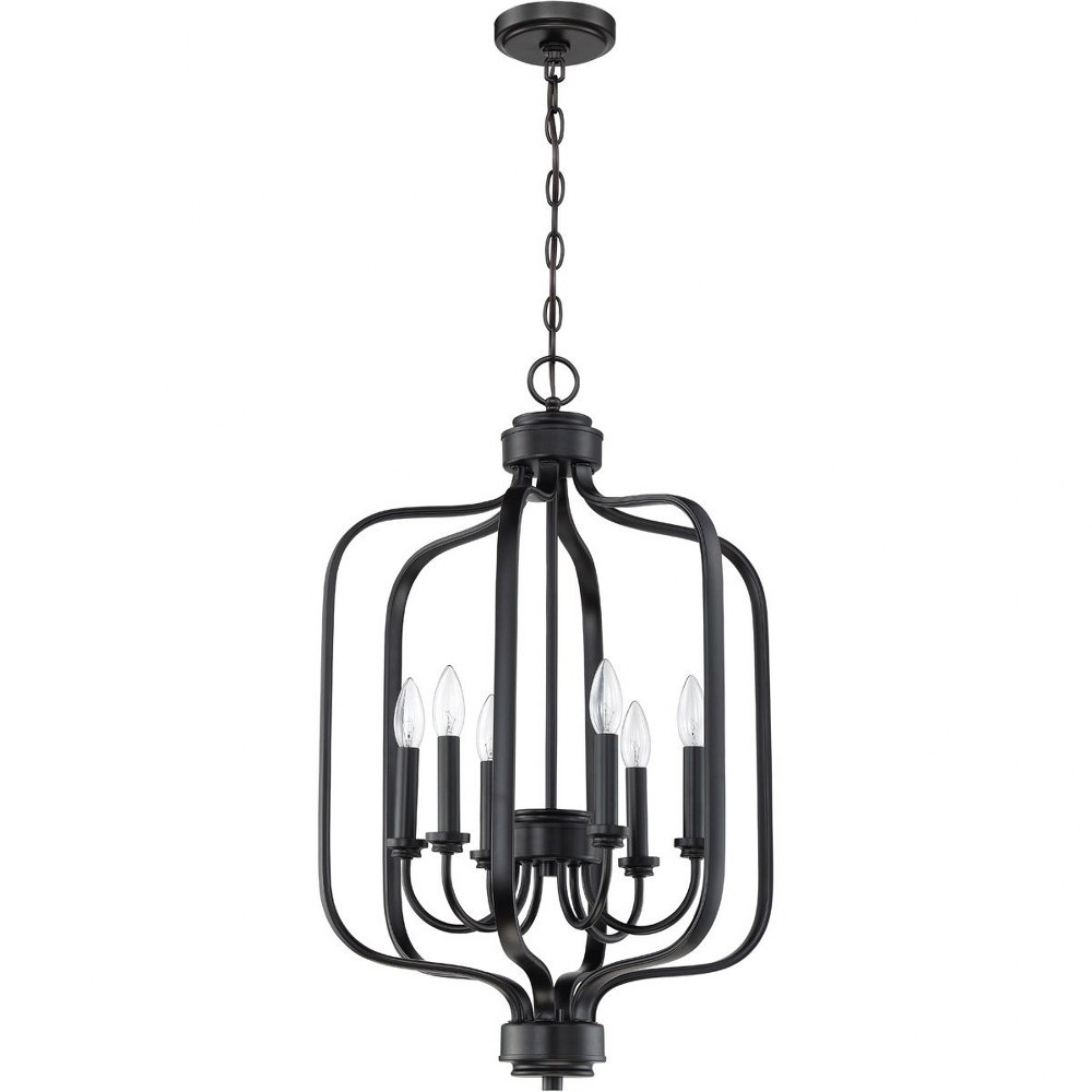 Craftmade Lighting-50536-FB-Bolden - Six Light Foyer in Transitional Style - 18 inches wide by 29 inches high Flat Black  Flat Black Finish