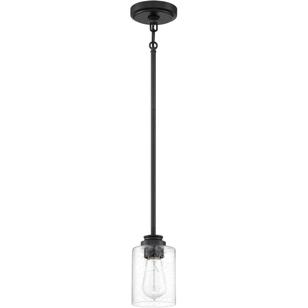 Craftmade Lighting-50591-FB-Bolden - One Light Mini Pendant in Transitional Style - 5 inches wide by 7.25 inches high Flat Black Frosted Flat Black Finish