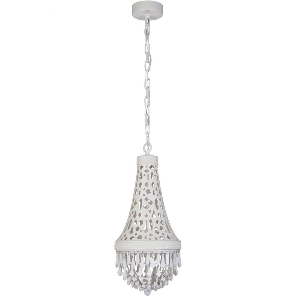 Craftmade Lighting-50920-W-LED-Nico - 29W 1 LED Chandelier - 10.13 inches wide by 24 inches high   White Finish with Frosted Glass