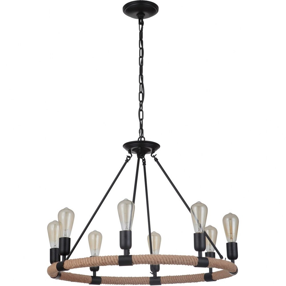 Craftmade Lighting-51728-FB-Dillon - Eight Light Chandelier - 30.08 inches wide by 23.43 inches high   Flat Black Finish