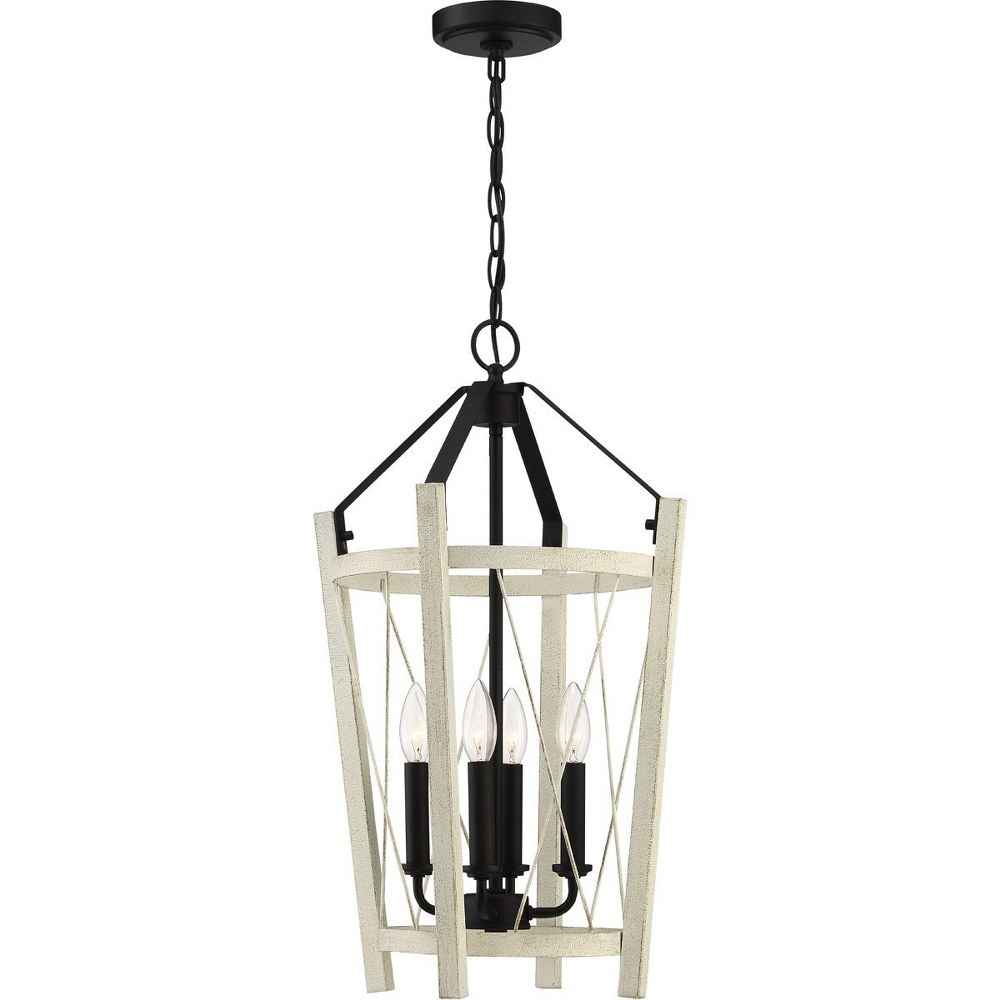 Craftmade Lighting-51934-CWESP-Suffolk - Four Light Foyer - 14 inches wide by 24 inches high   Cottage White/Espresso Finish