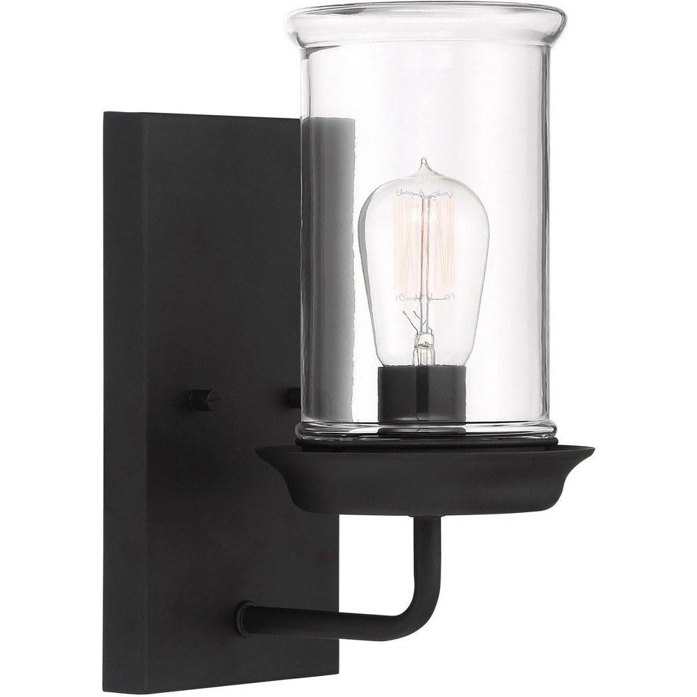 Craftmade Lighting-52061-ESP-Outdoor Wall Lantern Transitional Steel Approved for Wet Locations in Transitional Style - 5.5 inches wide by 12 inches high   Espresso Finish with Clear Glass