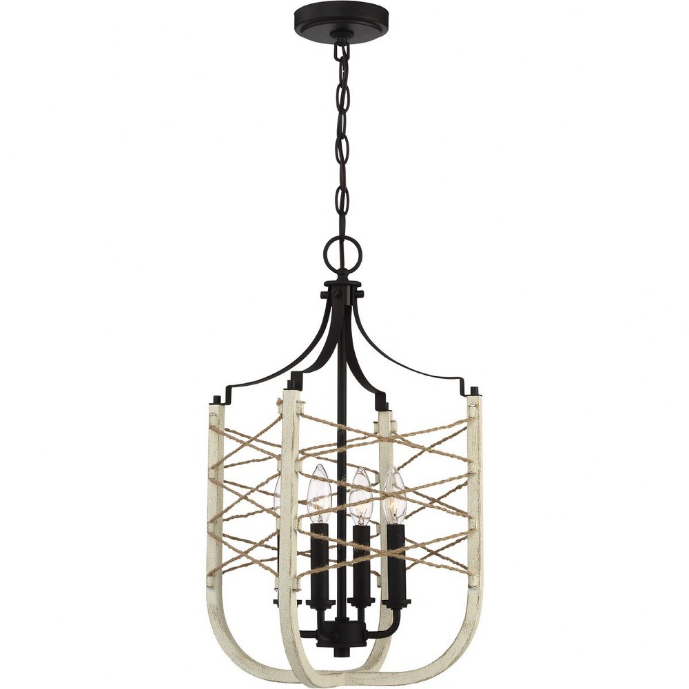 Craftmade Lighting-52334-CWESP-Cavendish - Four Light Foyer - 14 inches wide by 22.13 inches high   Cottage White/Espresso Finish