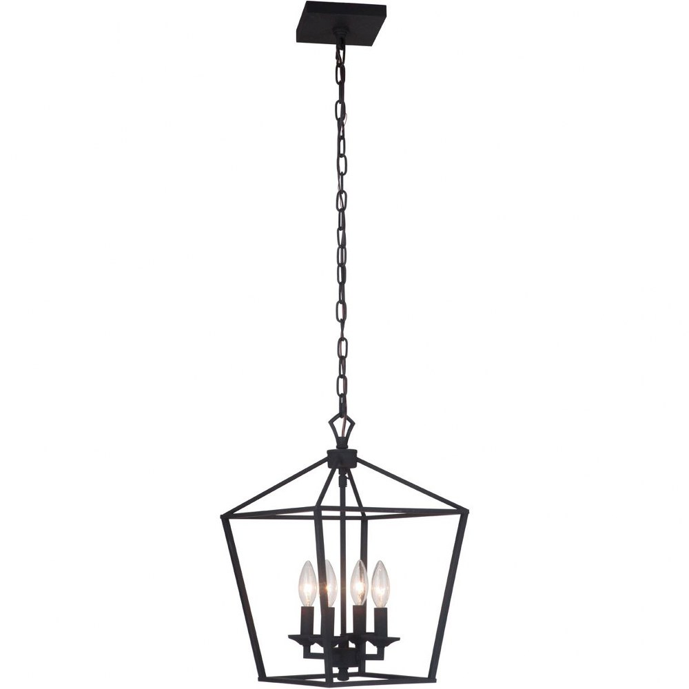 Craftmade Lighting-52934-FB-Flynt - Four Light Small Foyer in Transitional Style - 12 inches wide by 17.7 inches high   Flat Black Finish